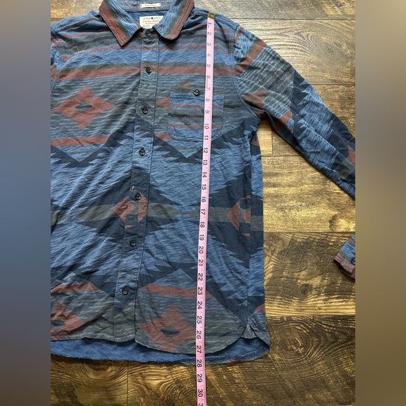 Men's vintage lucky brand true Indigo Printed button down dress shirt - Picture 6 of 8
